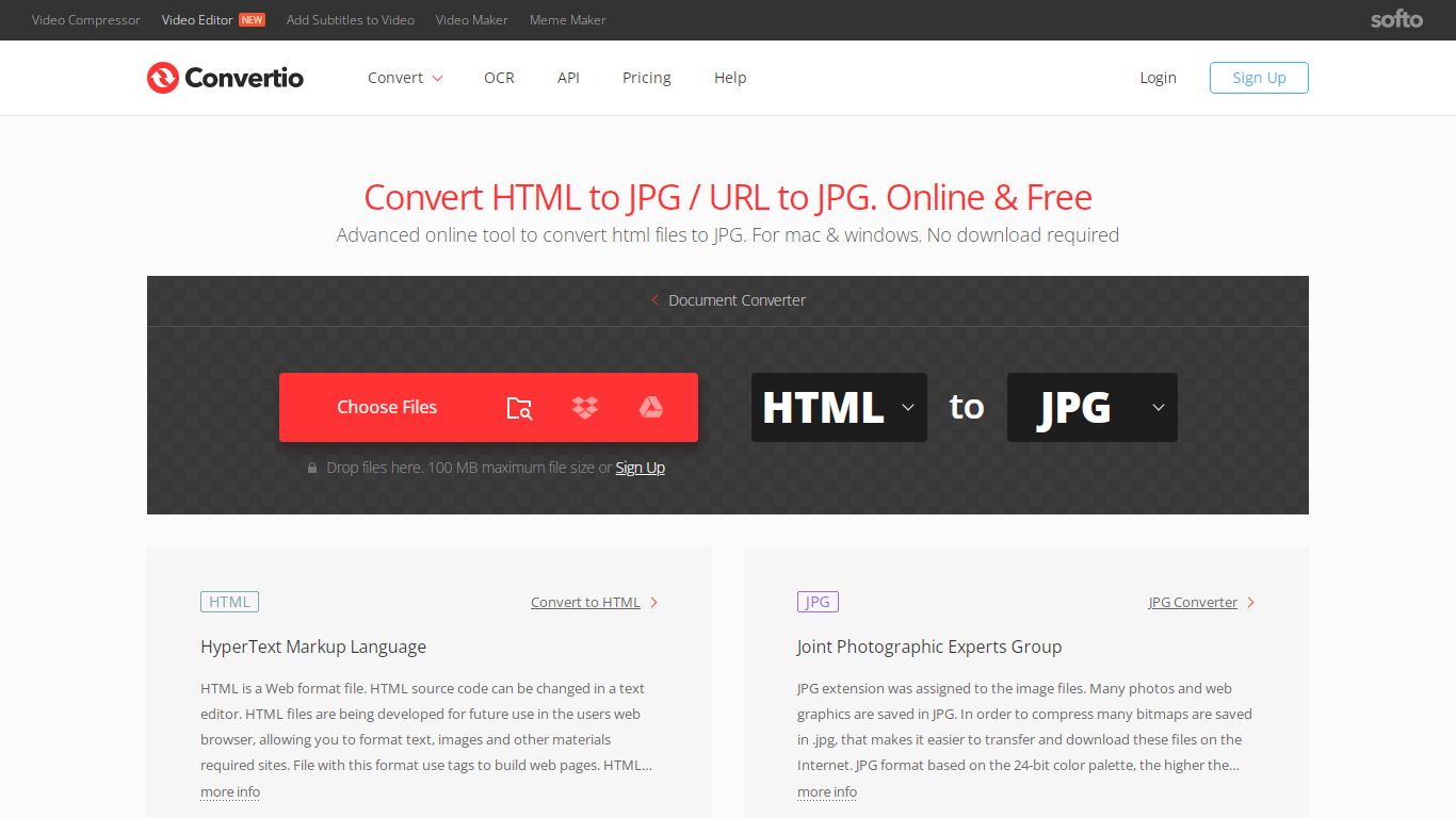 Convert HTML to JPG / URL to JPG (Online & Free) — Convertio