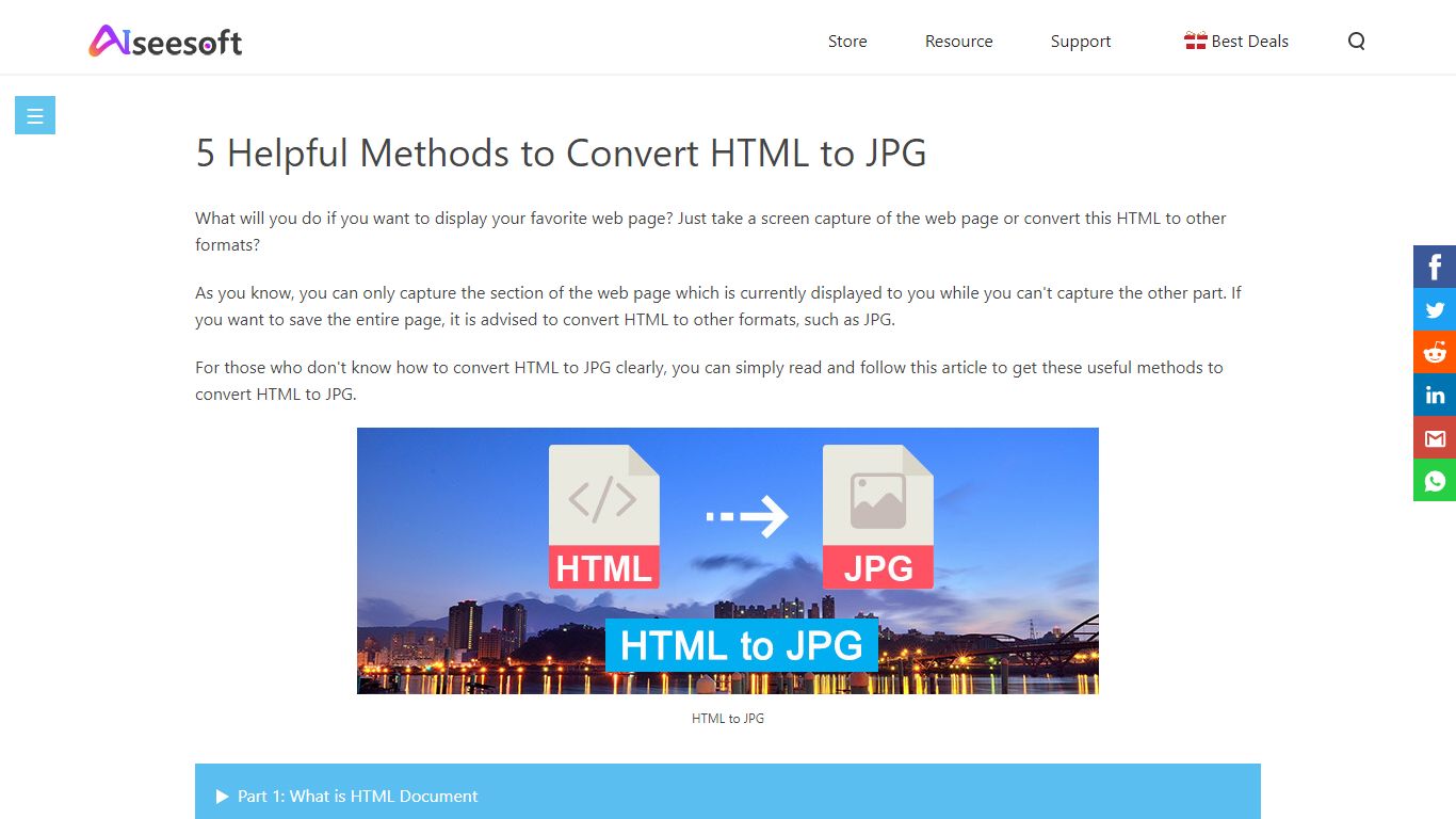 Top 5 Methods to Convert HTML to JPG on Windows/Mac and Online - Aiseesoft